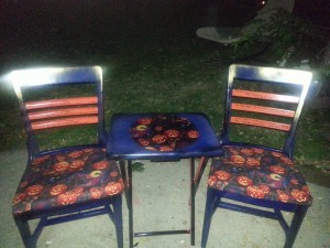 I love how my Halloween jack o lantern table and chair set turned out.