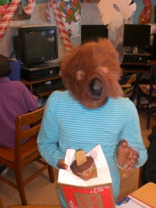 One of my former students in a ground hog costume. I took pictures of the kids several times a month and at the end of the year they would get a memory book of their photos thru the year. AND LOOK AT THAT GEOUND HOG CUPCAKE I MADE, Yummmmmm