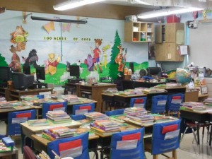 My first grade classroom. Yes it's cluttered organization.