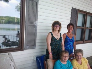 Judy's lake house. Kathryn is in blue. 