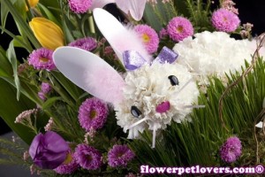 A bunny flower arrangement by FTD